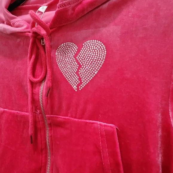 Hot pink velvet crop jacket - Picture 2 of 4